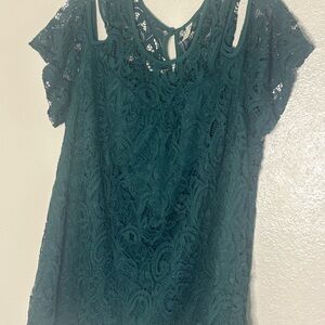Elegant Teal Lace Top